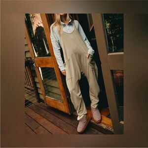 NWT Free People FP Movement Hot Shot Onesie - sage stone army